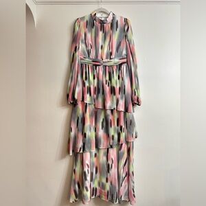 🤍 Multicolor Tiered Occassion Dress